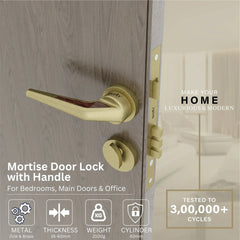 Mortise Door Handles Main Door Lock Handles Set with 3 Keys for Safety of Home | Bedroom, Office, Hotel, Home(Antique)-by GLOXY®