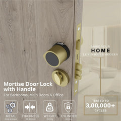 Mortise Door Handles Main Door Lock Handles Set with 3 Keys for Safety of Home | Bedroom, Office, Hotel, Home(Antique)-by GLOXY®
