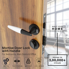 Exclusive Mortise Door Locks for Main Door Lock Handles Set for Home, Bedroom, Hotel, and Office(Black)-by GLOXY®