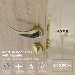 Mortise Door Handles Main Door Lock Handles Set with 3 Keys for Safety of Home | Bedroom, Office, Hotel, Home(Antique)-by GLOXY®