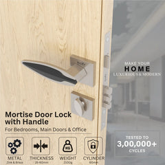 Mortise Door Handles Main Door Lock Handles Set with 3 Keys for Safety of Home | Bedroom, Office, Hotel, Home(Antique)-by GLOXY®