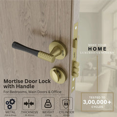 Mortise Door Handles Main Door Lock Handles Set with 3 Keys for Safety of Home | Bedroom, Office, Hotel, Home(Antique)-by GLOXY®