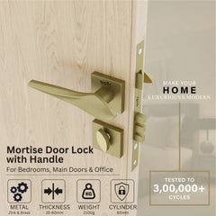 Mortise Door Handles Main Door Lock Handles Set with 3 Keys for Safety of Home | Bedroom, Office, Hotel, Home(Antique)-by GLOXY®