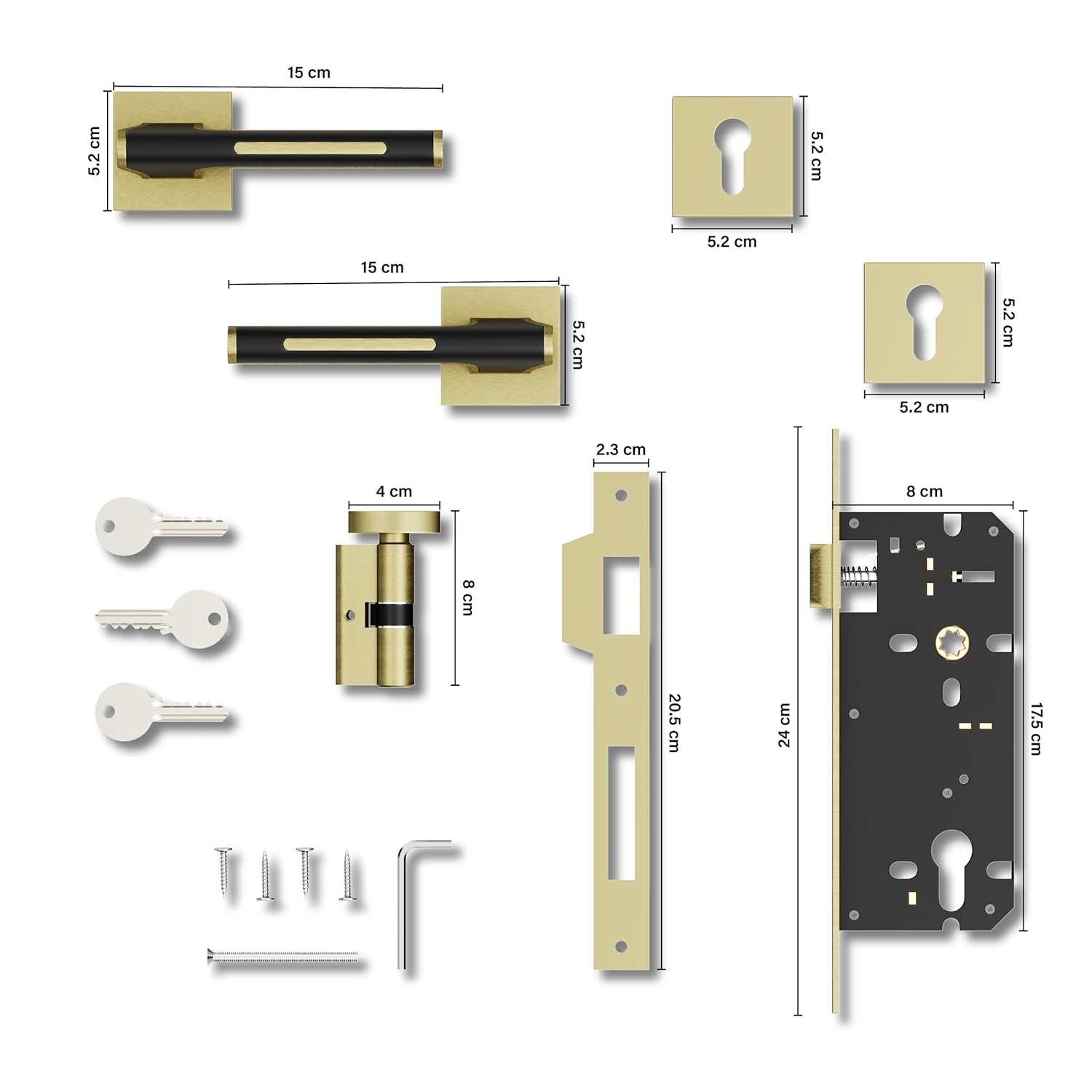Gloxy Orbix Series Antique Finish Mortise Main Door key Lock With Handle