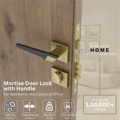 Mortise Door Handles Main Door Lock Handles Set with 3 Keys for Safety of Home | Bedroom, Office, Hotel, Home(Antique)-by GLOXY®