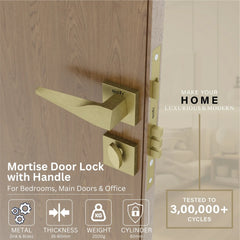Mortise Door Handles Main Door Lock Handles Set with 3 Keys for Safety of Home | Bedroom, Office, Hotel, Home(Antique)-by GLOXY®