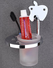 Apple Design Silver Stainless Steel Toothbrush Holder - Gloxy