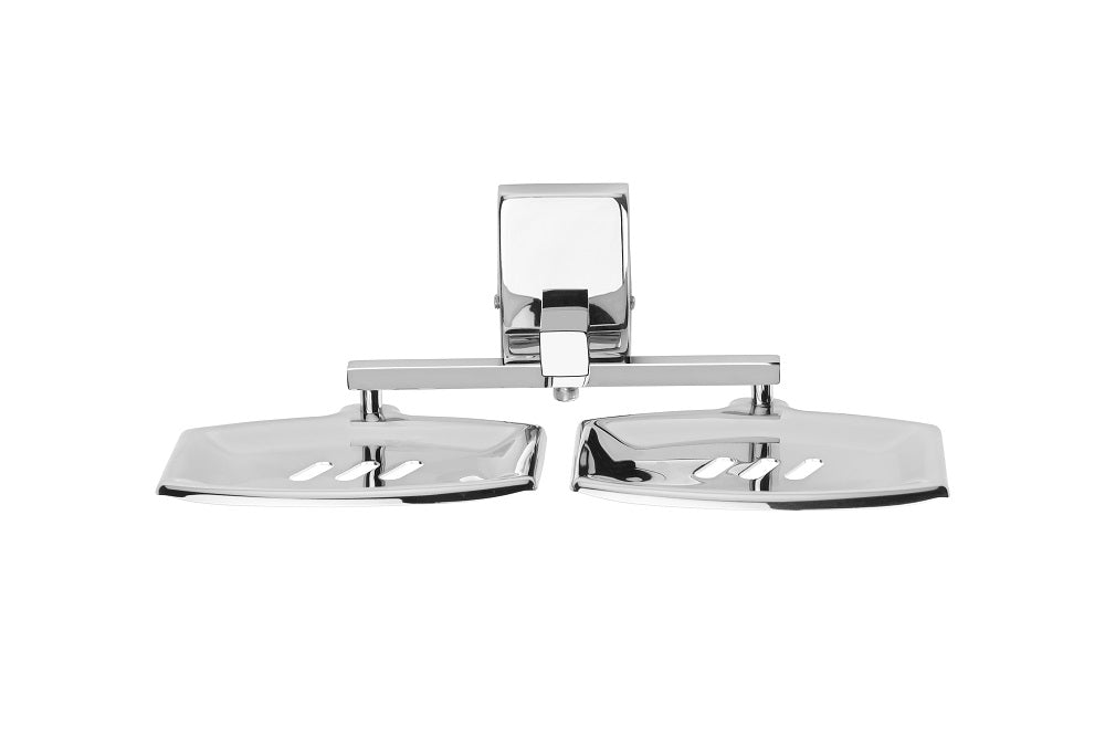 Square Shape Stainless Steel Double Soap Holder for Bathroom