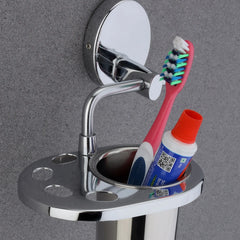 Stainless Steel SS202 Toothbrush Holder (Silver)-by GLOXY®