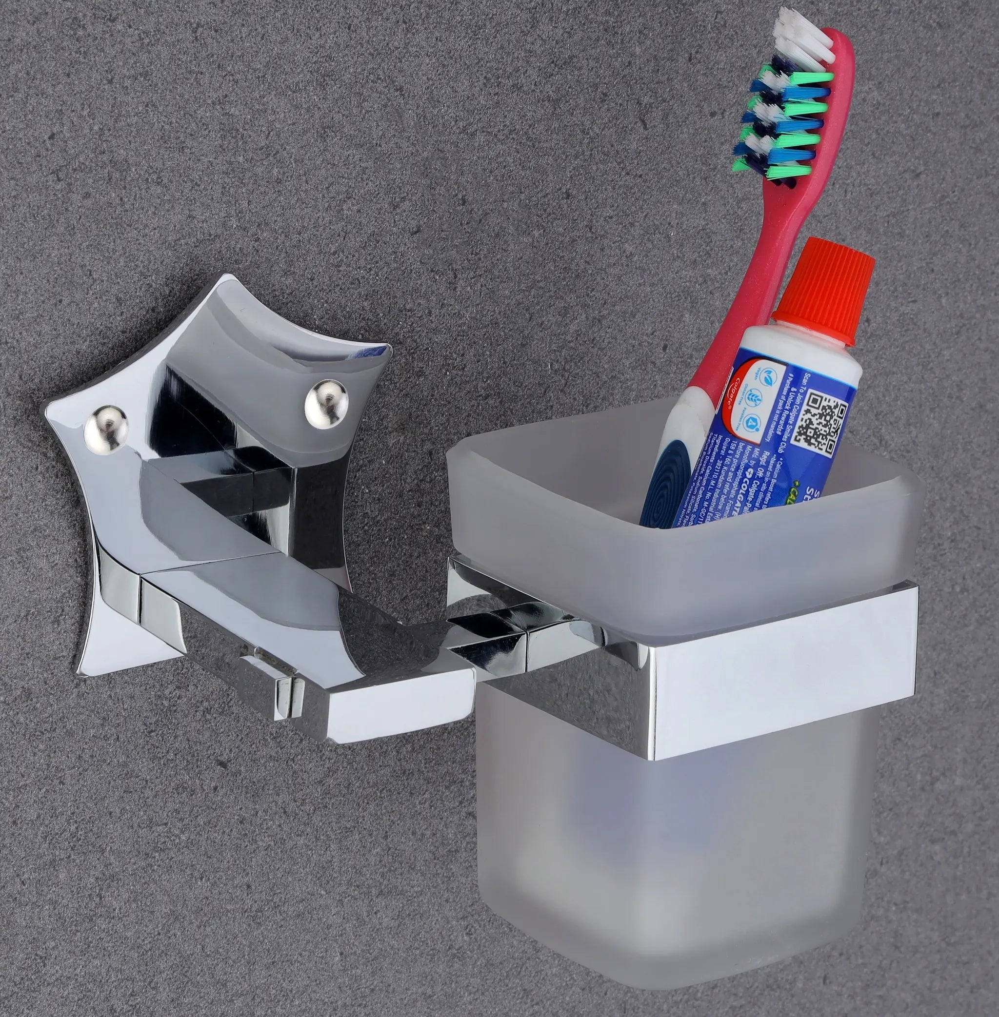 Gloxy Star Shape Stainless Steel Chrome Finish Tumbler Holder