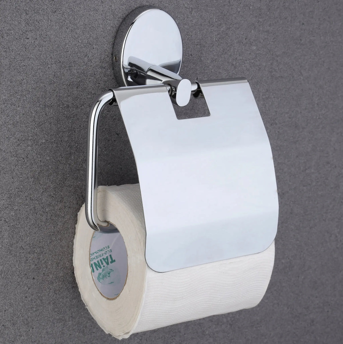 Oval Shape Stainless Steel SS304 Toilet Paper Holder (19 X 7 Centimeters, Silver)-by GLOXY®