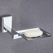 Gloxy Rectangular Shape Stainless 304 Grade Steel Chrome Finish Single Soap Holder