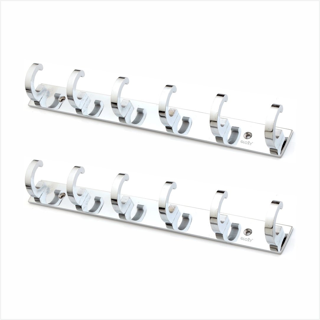 Silver Back Door Hanger khutti Hooks Plate in Kaju Shape Aluminium Wall Mounting