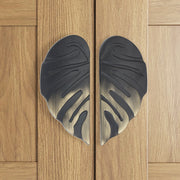 GLOXY Aluminium  Leaf Shape Door Handles for Main Door Handle Decorative Push & Pull Door Handle for All The Doors of Houses, Offices, Hotels -Black Antique