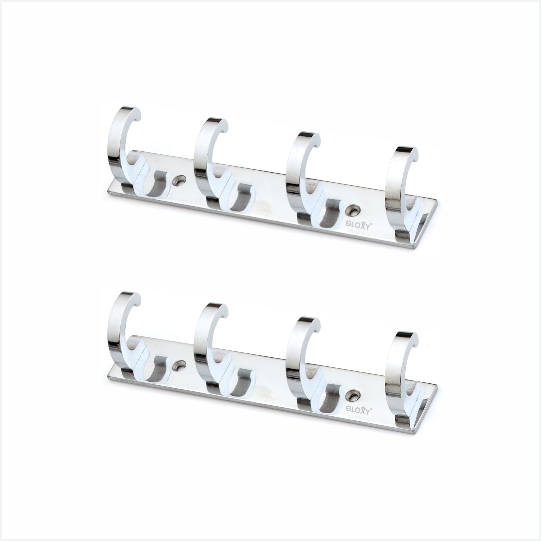 Silver Back Door Hanger khutti Hooks Plate in Kaju Shape Aluminium Wall Mounting