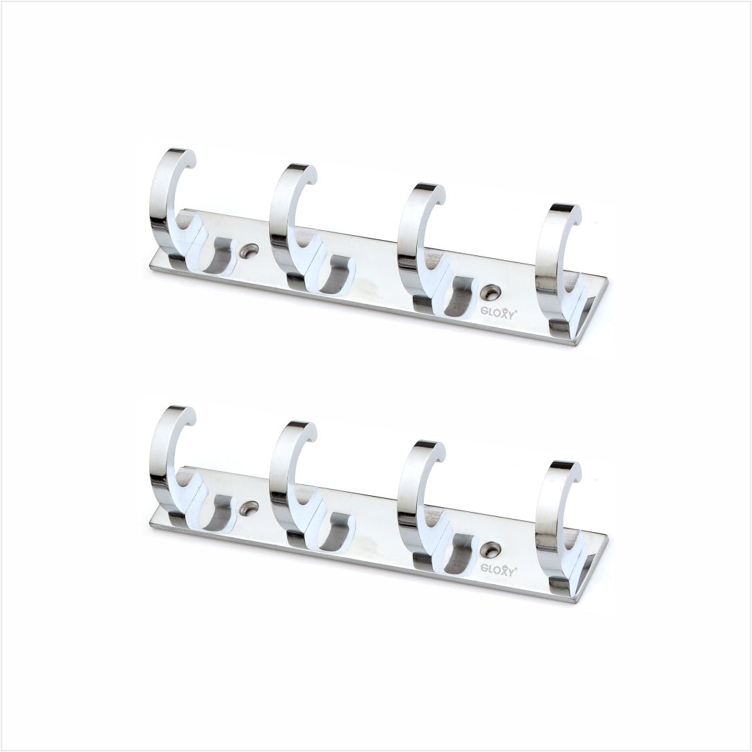 Silver Back Door Hanger khutti Hooks Plate in Kaju Shape Aluminium Wall Mounting