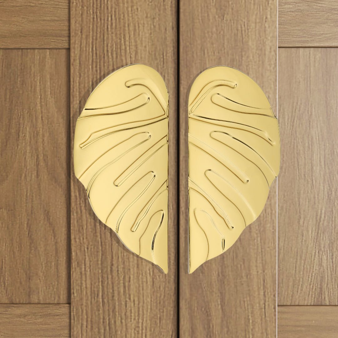 gold finish leaf design main door handle gloxy