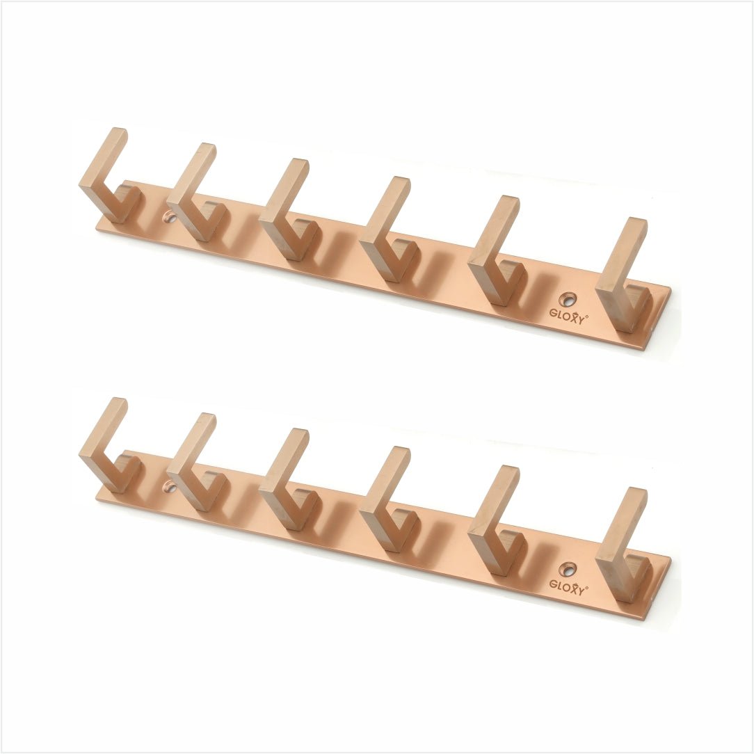 Door Back Hanger khutti Hooks Plate L Shape Aluminium Wall Mounting (Rose Gold) Rose Gold