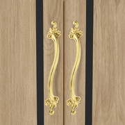 GLOXY Aluminium Flower Design Door Handles for Main Door Handle Wooden & Glass Door Push & Pull Door Handle for Door All The Doors of Offices, Hotels -Gold Finish
