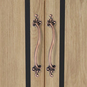 GLOXY Aluminium Flower Design Door Handles for Main Door Handle Decorative Push & Pull Handle Vintage Copper Antique Classy Look for Glass and Wooden Door-Antique Finish