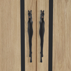 GLOXY Aluminium  Horse Shape Door Handles for Main Door Handle Decorative Push & Pull Door Handle All The Doors of Houses, Offices, Hotels -Black Finish