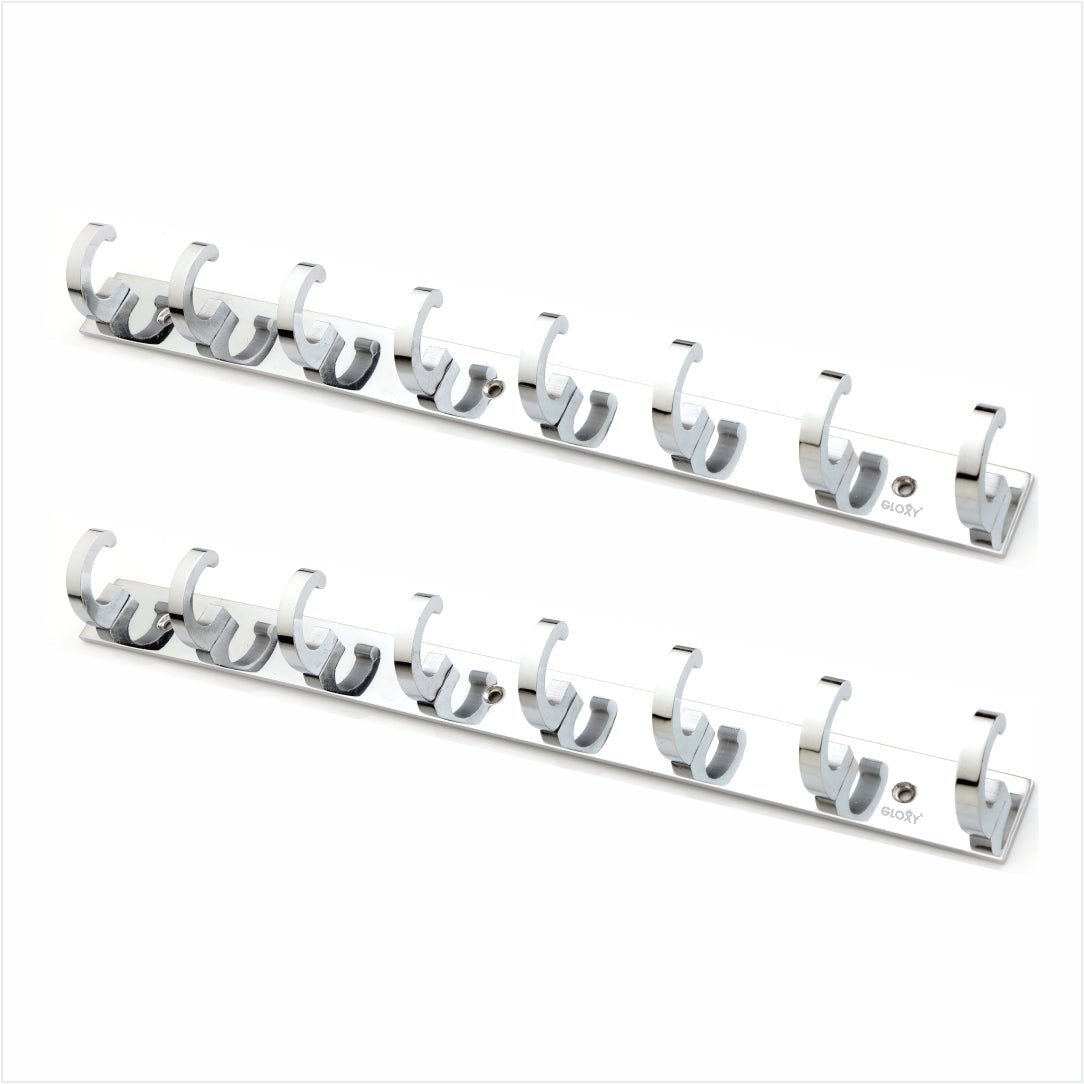 Silver Back Door Hanger khutti Hooks Plate in Kaju Shape Aluminium Wall Mounting