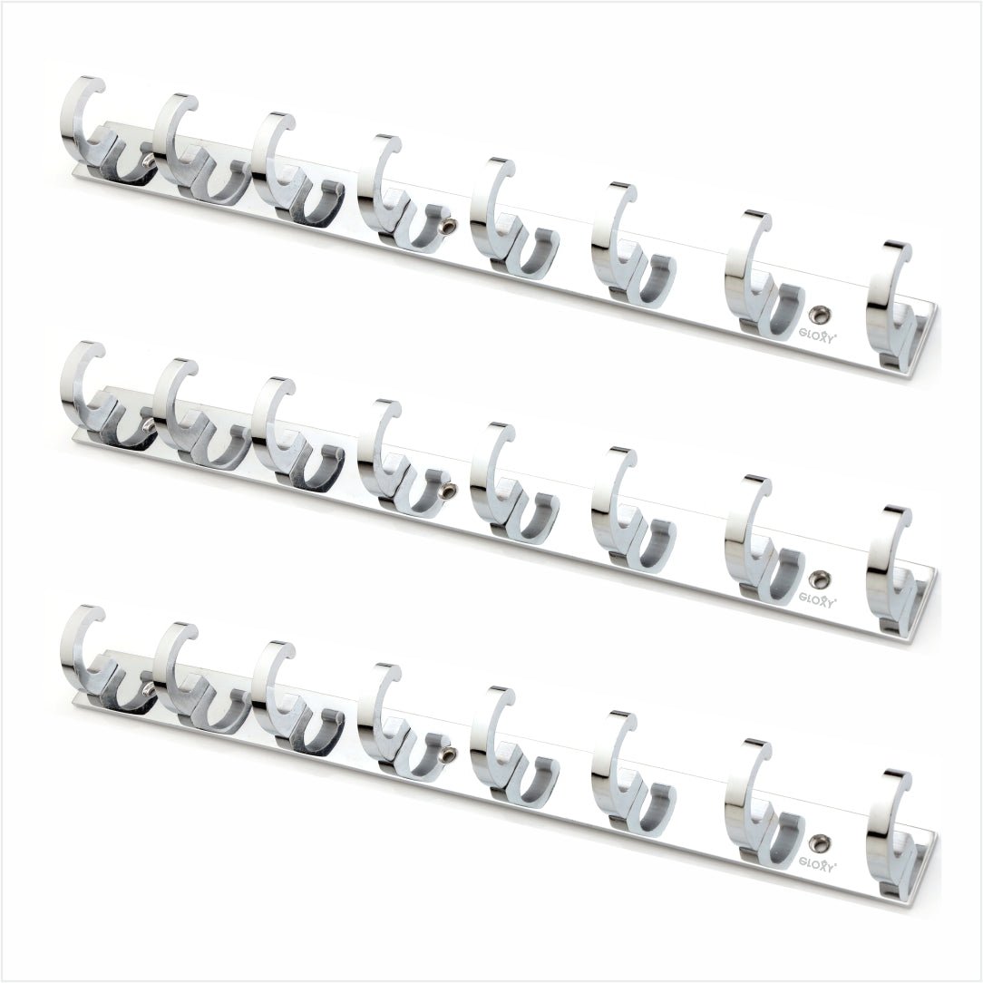Silver Back Door Hanger khutti Hooks Plate in Kaju Shape Aluminium Wall Mounting
