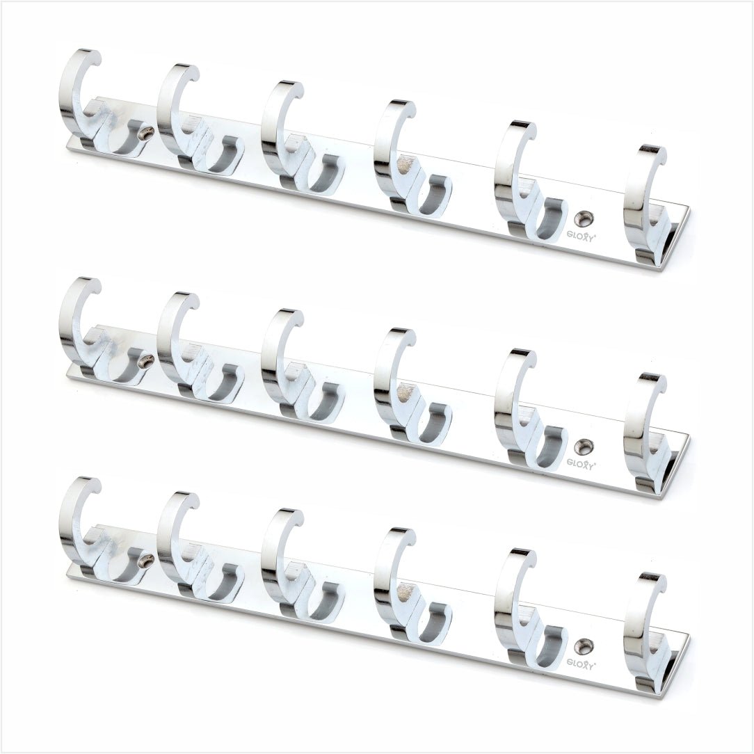 Silver Back Door Hanger khutti Hooks Plate in Kaju Shape Aluminium Wall Mounting