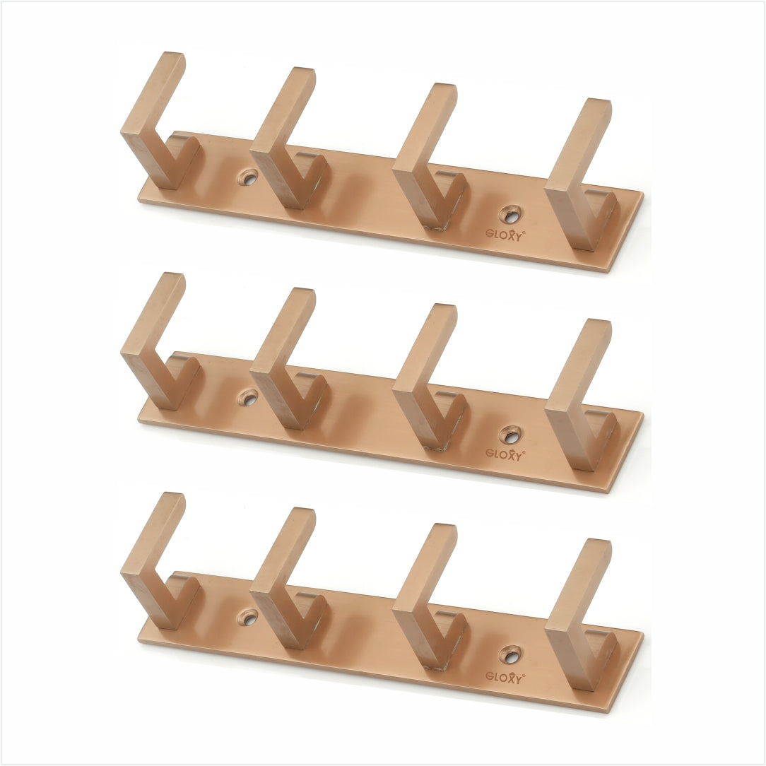 Rose Gold Back Door Hanger khutti Hooks Plate IN L Shape Aluminium Wall Mounting