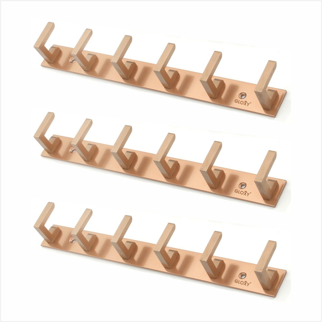 Rose Gold Back Door Hanger khutti Hooks Plate IN L Shape Aluminium Wall Mounting