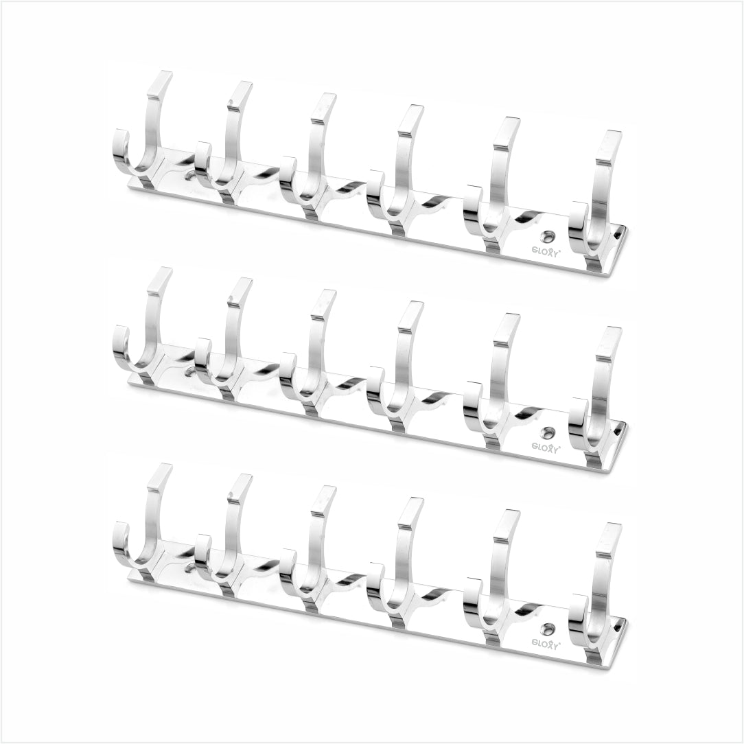 Door Back Hanger Silver khutti Hooks Plate Mor Shape Aluminium Wall Mounting