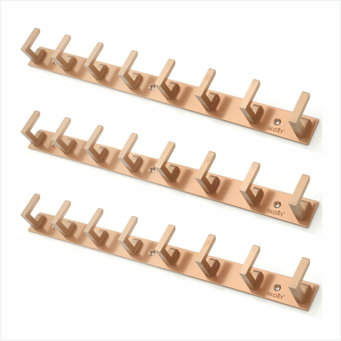 Rose Gold Back Door Hanger khutti Hooks Plate IN L Shape Aluminium Wall Mounting