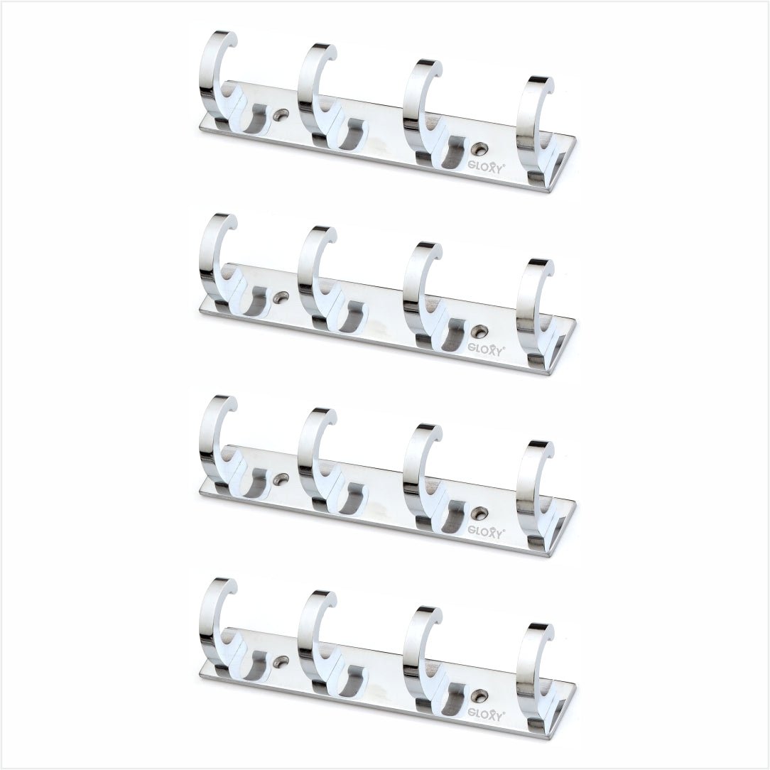 Silver Back Door Hanger khutti Hooks Plate in Kaju Shape Aluminium Wall Mounting
