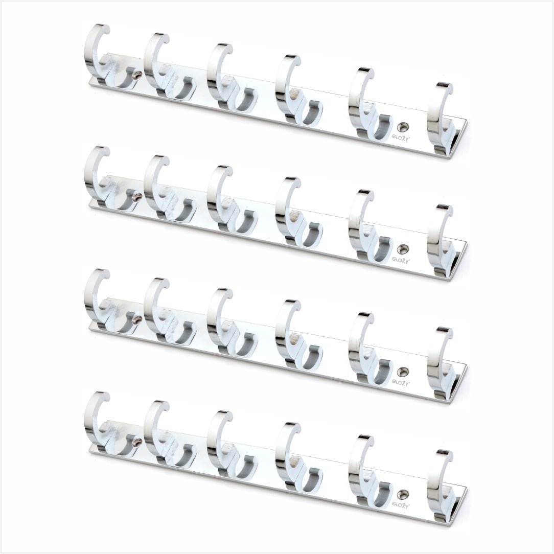 Silver Back Door Hanger khutti Hooks Plate in Kaju Shape Aluminium Wall Mounting