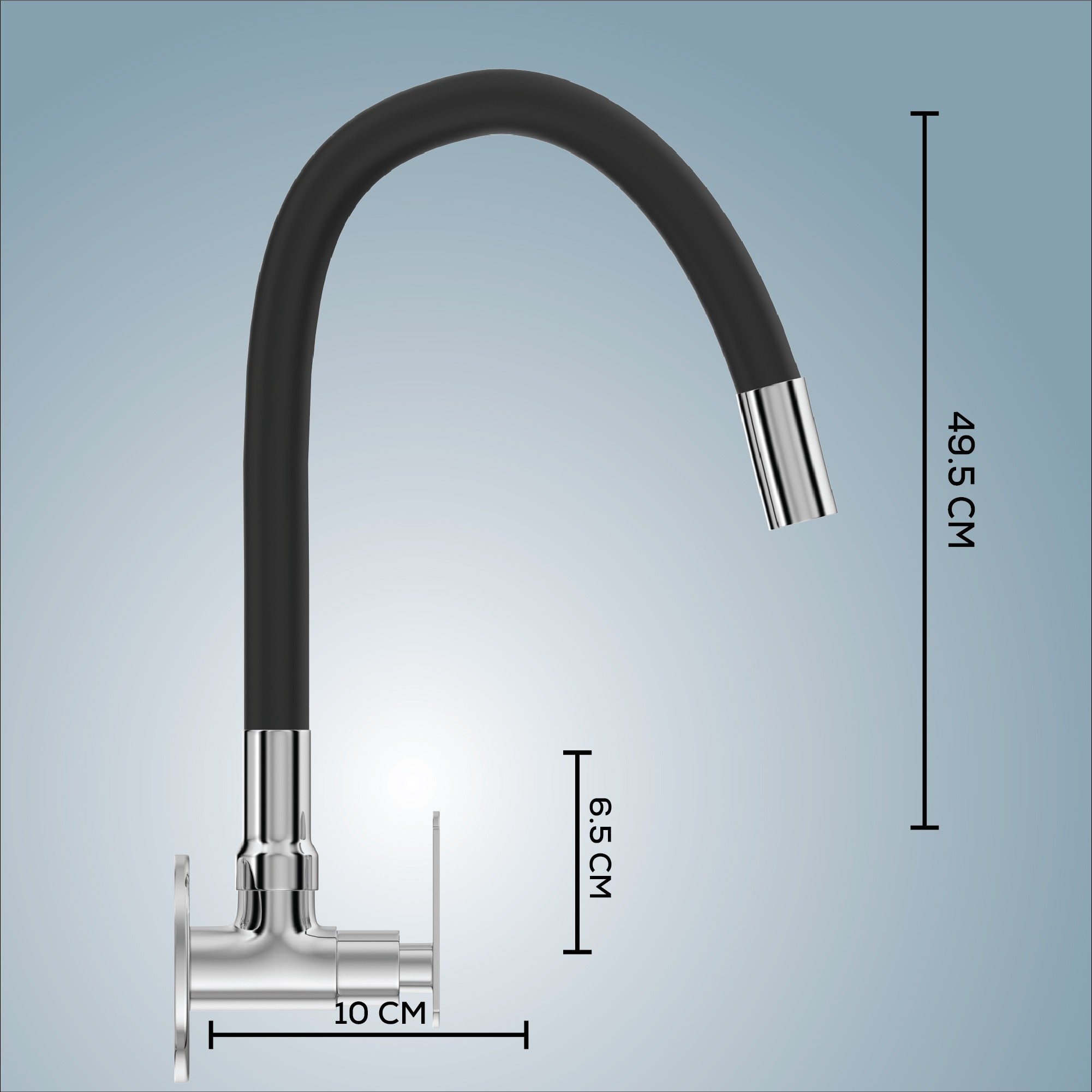 Gloxy Brass Kitchen Faucet with Chrome Finished Leak Proof Touch Lever - Grey 20 Inch Silicon Flexible Spout with Single Flow Water Saving Nozzle for Kitchen - 10 Years Warranty on Spindle Only (Copy)