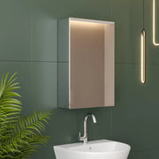 Gloxy Stainless Steel Chrome Finish Wall-Mounted Bathroom Cabinet with Mirror