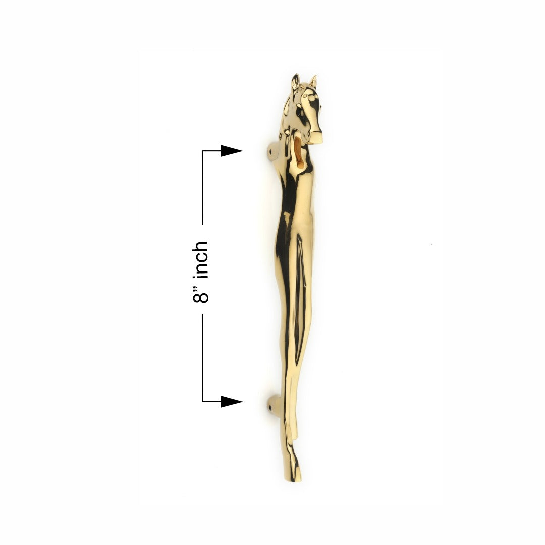 GLOXY ENTERPRISE Horse Shape Door Handles for Main Door Handle Decorative Wooden & Glass Door, Push Pull Handles for All The Doors of Houses, Offices, Hotels -Gold Finish