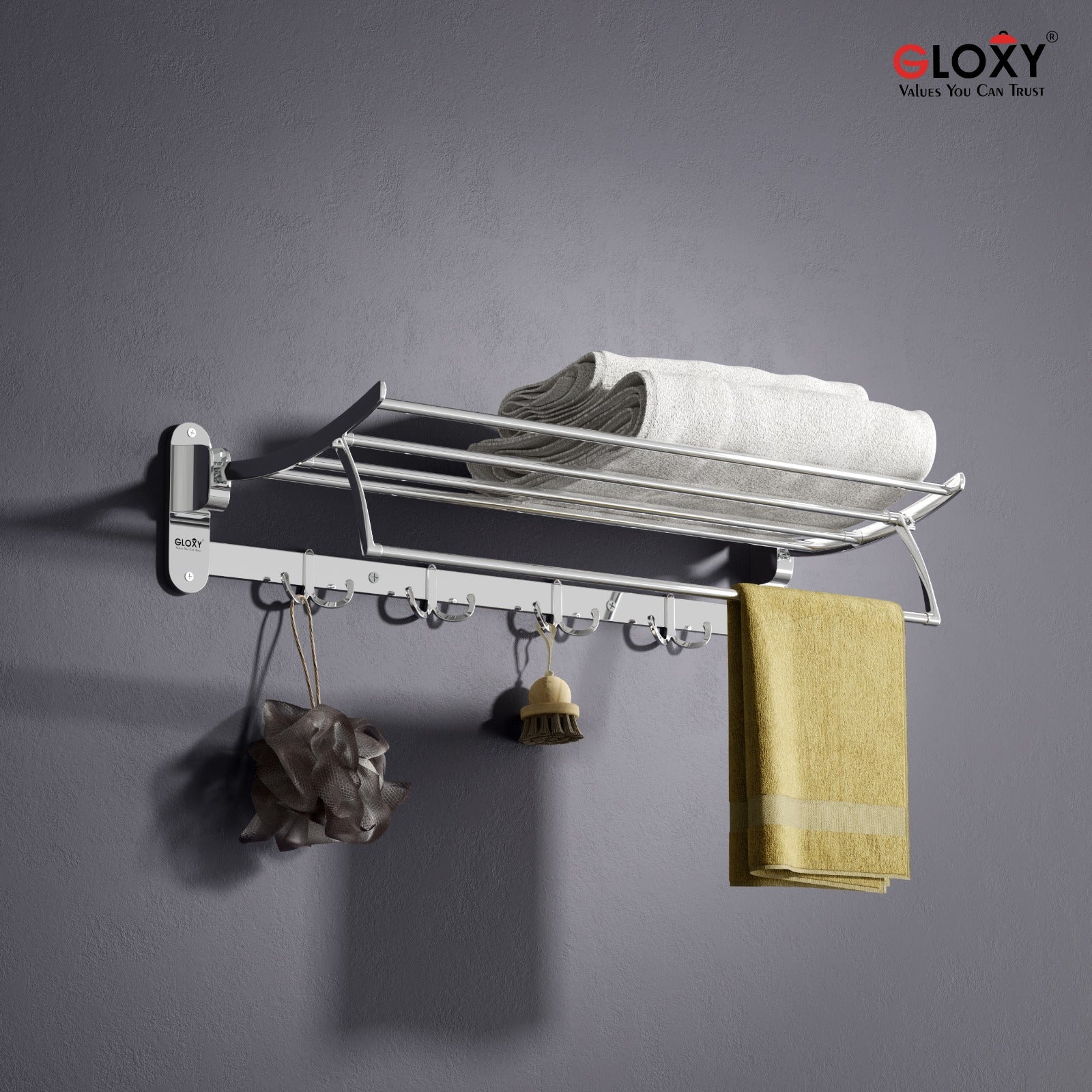 24 Inch Stainless Steel Folding Towel Racks for Bathroom