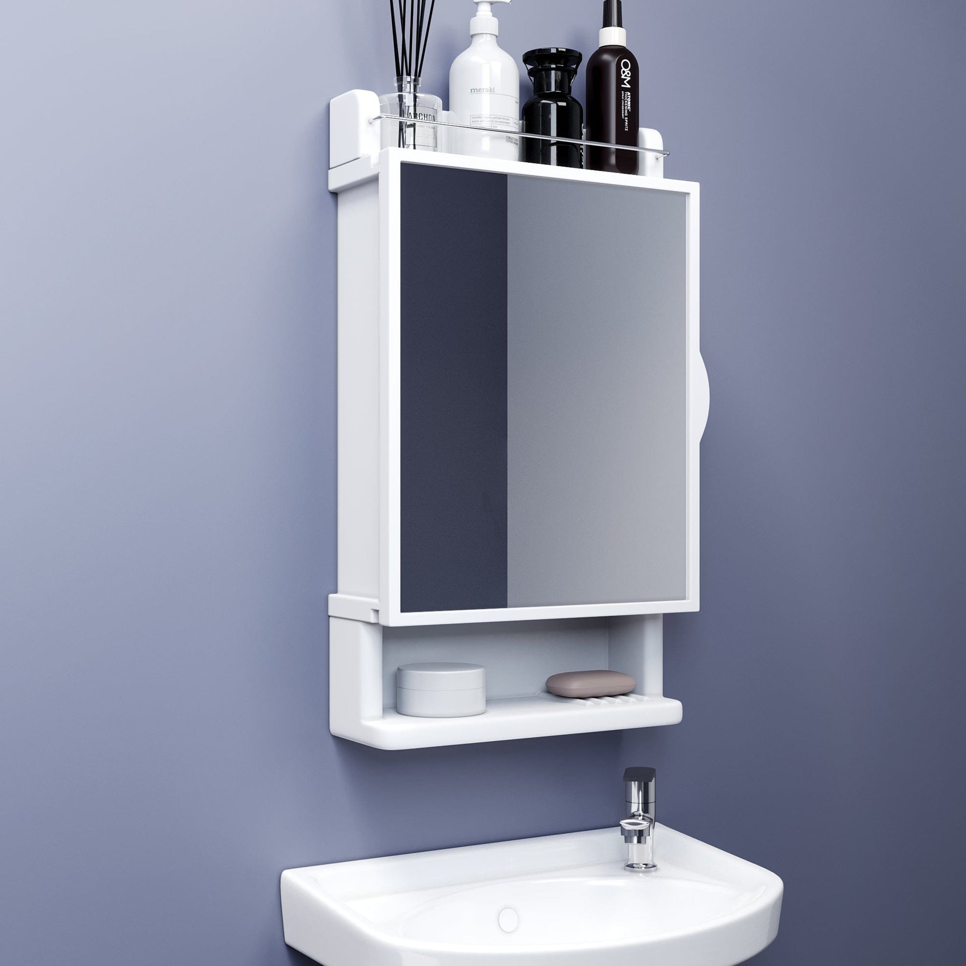 bathroom cabinets with mirror and shelves 