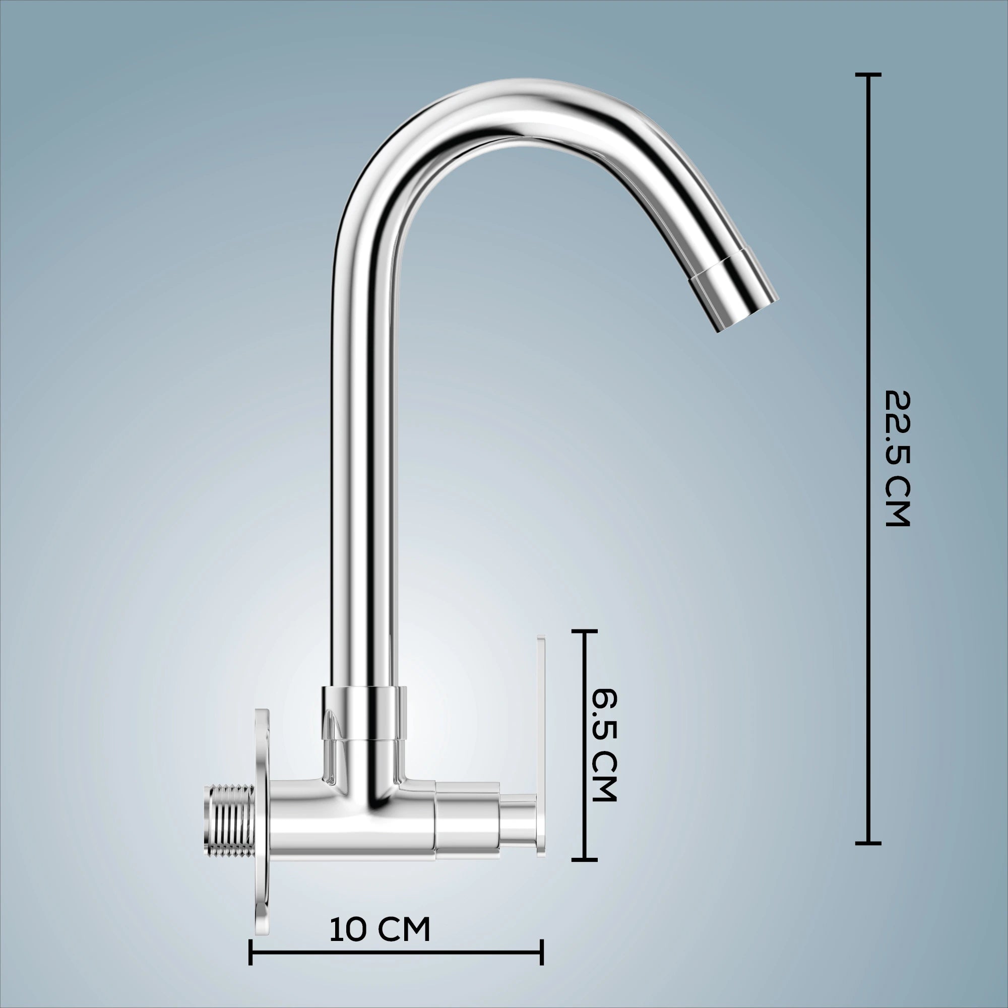 brass swan neck chrome finish faucet for kitchen sink