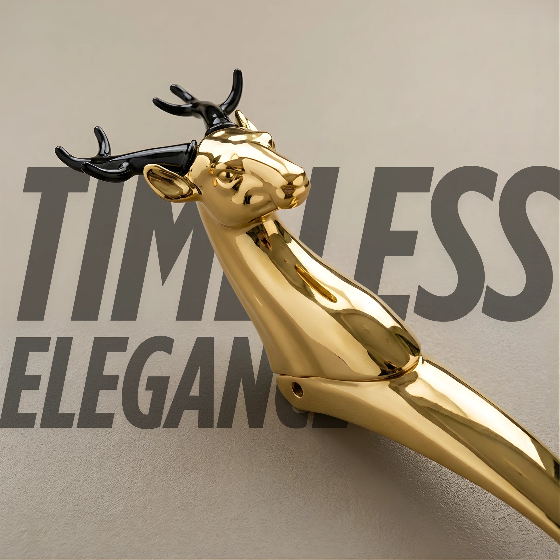 Gloxy Deer Shape Aluminium Pull Door Handle 12 Inch -Gold