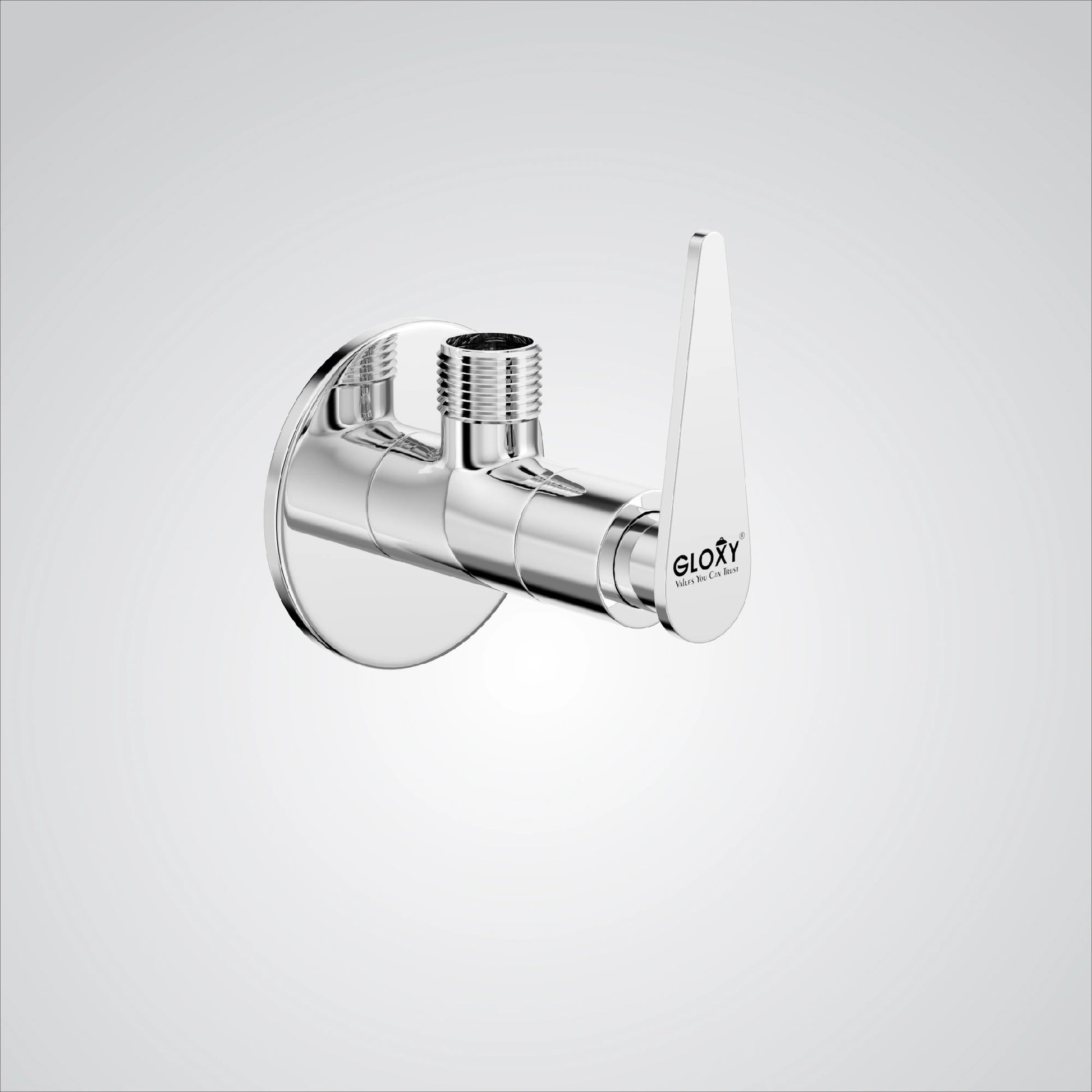 Chrome finish brass concealed stop cock faucet tap valve with flange.