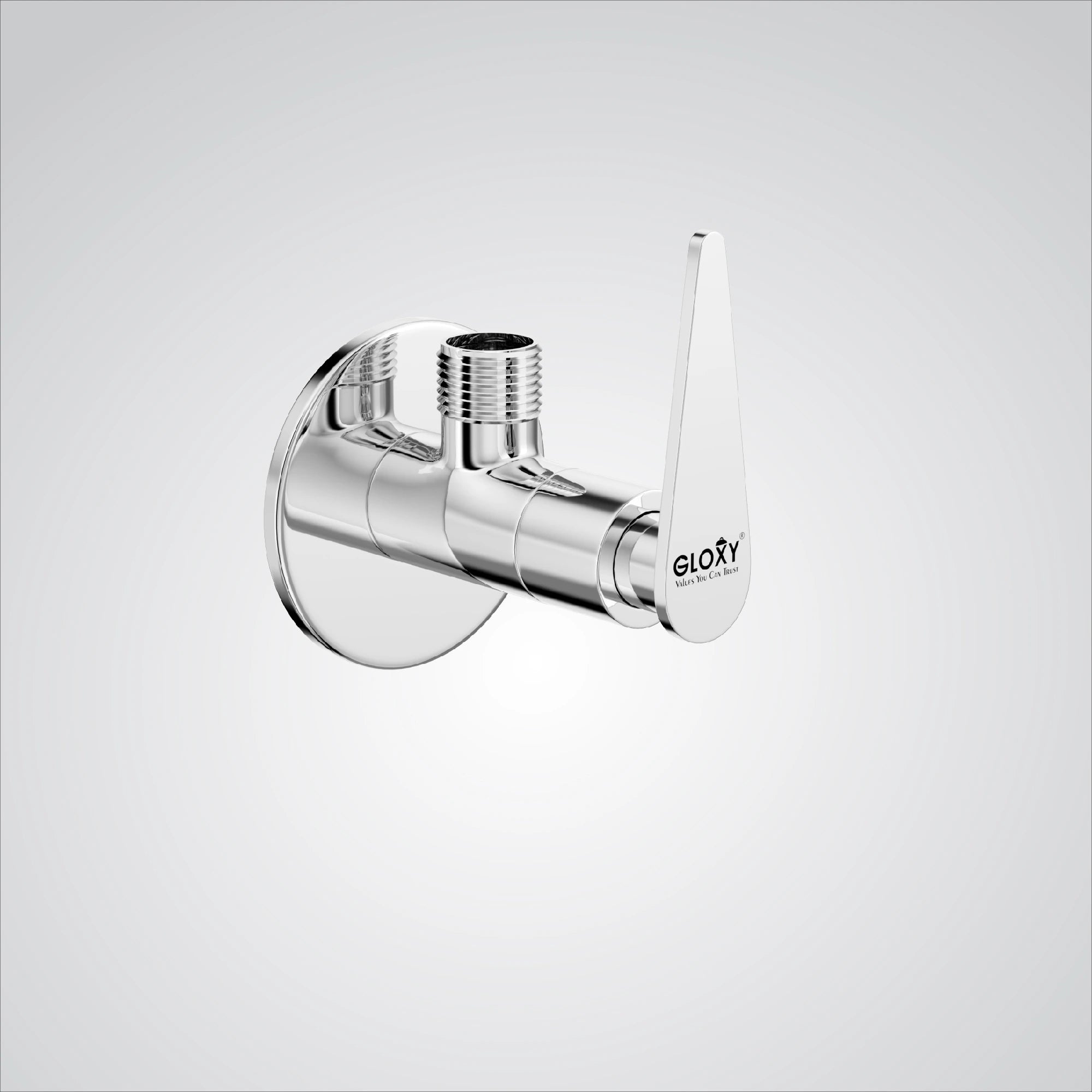 Chrome finish brass concealed stop cock faucet tap valve with flange.