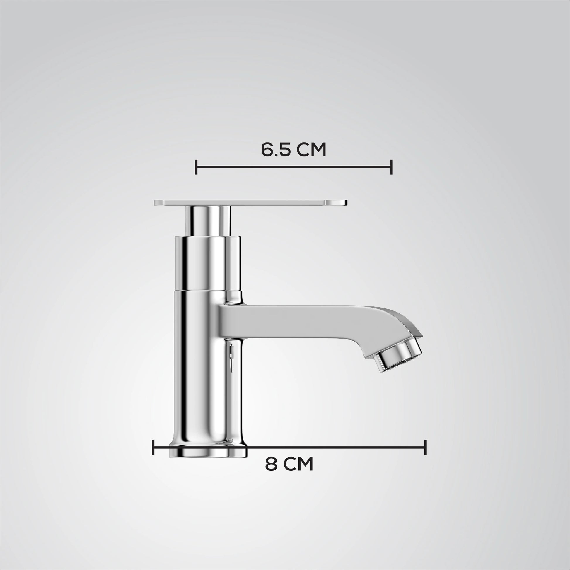 silver finish short body deck mount water tap