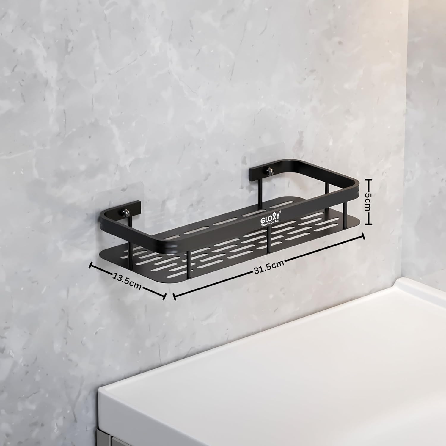 GLOXY Aluminium Alloy Bathroom Shelf Rack Combo