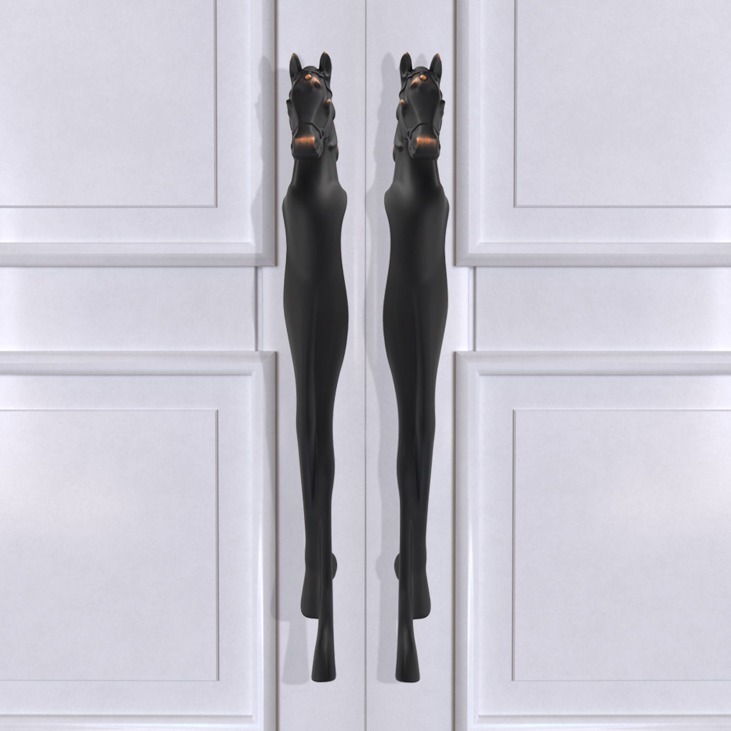 Black colour Horse Shape Aluminum Push & Pull Vintage Main Door Handle