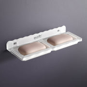 Unbreakable Wall Mount Acrylic Double Soap Dish for Bathroom