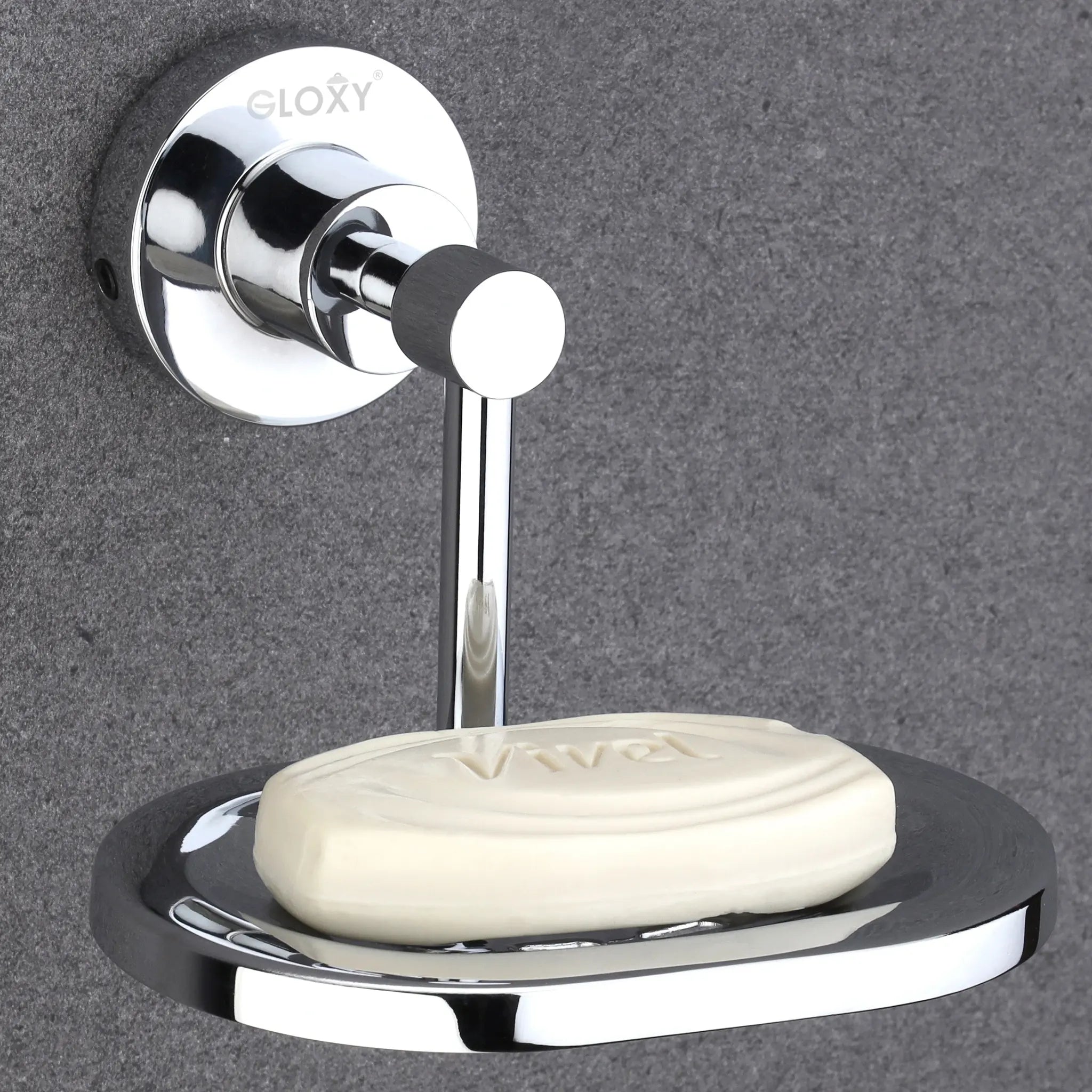 Oval Shape Stainless Steel  Single Soap Holder (Silver)-by GLOXY®
