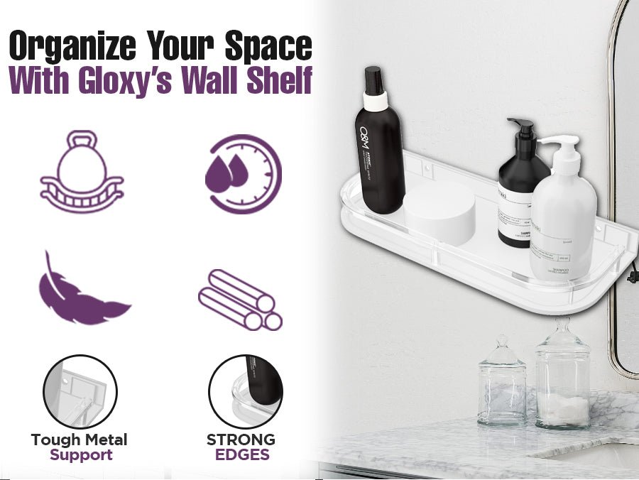 Unbreakable Transparent Wall Mount Acrylic Multipurpose Bathroom Corner Shelf