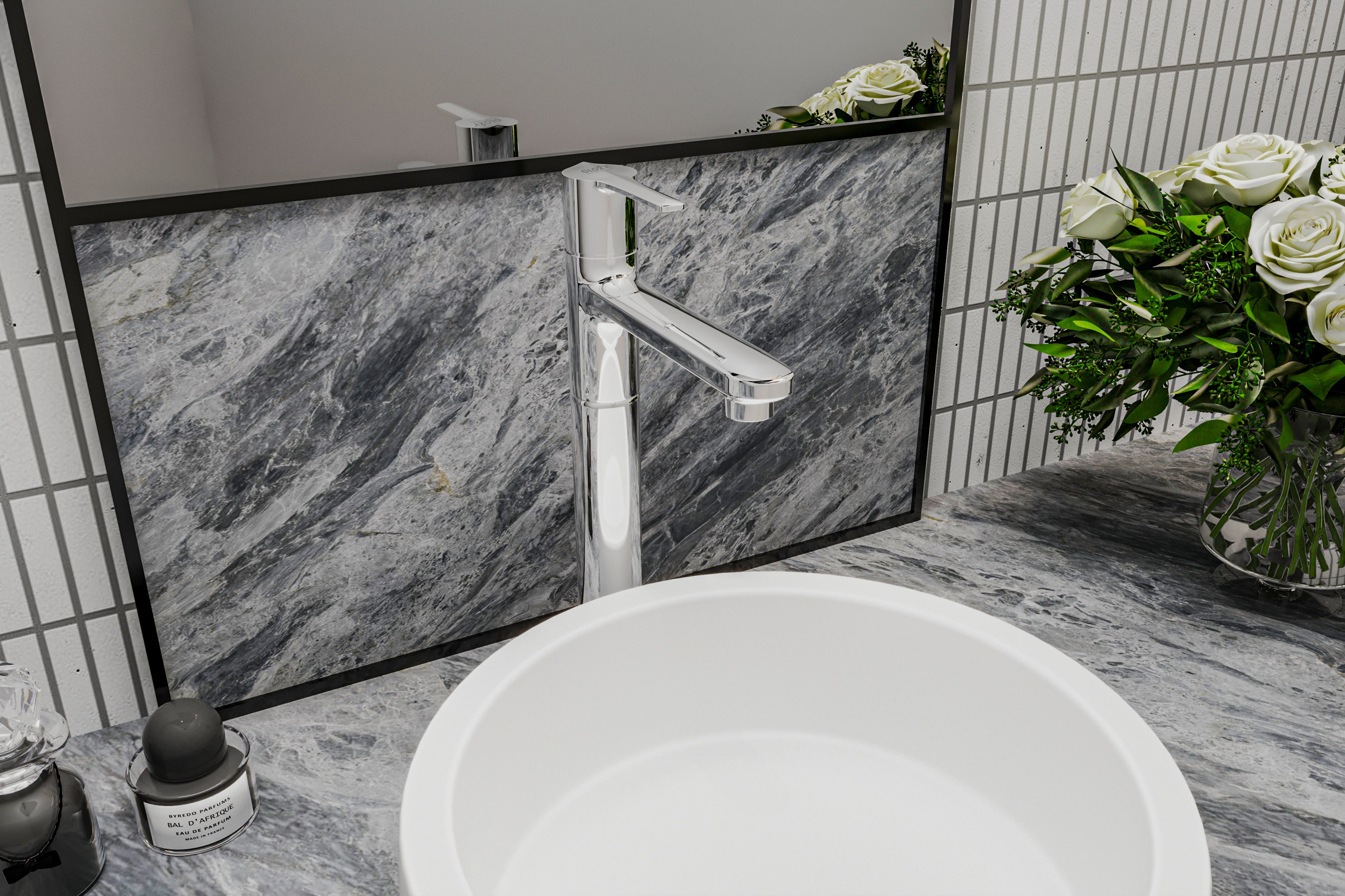 Long Spout Chrome Finish Swivel Tall Body Pillar Faucet Tap